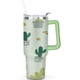 thumbnail image 2 of Cactus 40 Oz Tumbler with Handle Lid and Straw, Stainless Steel Double Walled Vacuum Insulated Cup, Cute Anniversary Wedding Birthday Gifts Tumbler for Women Men Friends Outdoor Indoor, 2 of 7