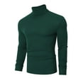 thumbnail image 2 of Men's Stretch Muscle Tshirts Turtleneck Long Sleeve Knit Tees Casual Slim Fit Basic Shirt Tops, 2 of 5