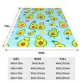 thumbnail image 3 of Honeii Cartoon Avocado Print Fleece Blanket - Throw Blanket for Bed, Sofa, Couch, Camping, and Travel , Microplush Ultra Soft Warm Blanket-50"x40", 3 of 7