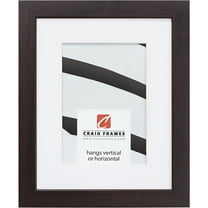 Craig Frames Essentials, 16x16 inch Picture Frame Matted for a 12x12 Photo, Brazilian Walnut