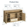 thumbnail image 2 of BELLEZE Wine Cabinet, 55" Rattan Wine Bar Cabinet with Wine Rack, Glass Holders and Drawer, Coffee Bar Cabinet for Dining Room, Living Room, Kitchen - Marcel (Camel), 2 of 7
