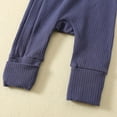 thumbnail image 7 of Newborn Boys Girls Clothes Infant Baby Romper Cotton Ribbed Knit Long Sleeve Front Zip Up Jumpsuit Onesie (12-18 Monthss, Navy), 7 of 7