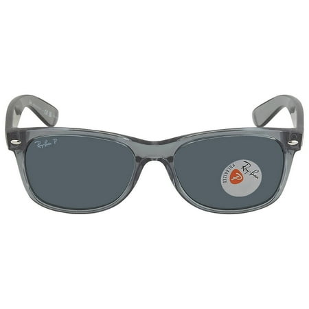Ray Ban New Wayfarer Classic Polarized Dark Blue Unisex Sunglasses RB2132 64503R 55