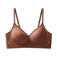 thumbnail image 3 of Elara Women’s Seamless Lifting Push Up Bra Latex Cup Soft Gel Breathable Brushed Camellia Brown M, 3 of 5