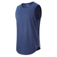 thumbnail image 3 of Gibobby Men's Muscle Tank Sleeveless Tee Workout Gym Crewneck Midweight Sleeveless shirts for men(M,Navy), 3 of 6