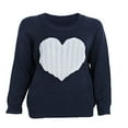 thumbnail image 2 of Femmes Jour de Saint Valentin à Manches Longues Tricot Coeur Pull Pull Tricoté Tops Noir XXL, 2 of 8