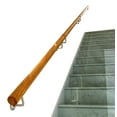 Stair Handrail Wall Rails 12 FT Long, 2.0" Diameter Grab Bar Iron Bracket, Wooden Handrail Stair