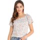 thumbnail image 1 of INSPIRE CHIC Blusa Casual Manga Corta Top Floral Con Cuello Cuadrado De Verano Para Mujer Blanco L, 1 of 6