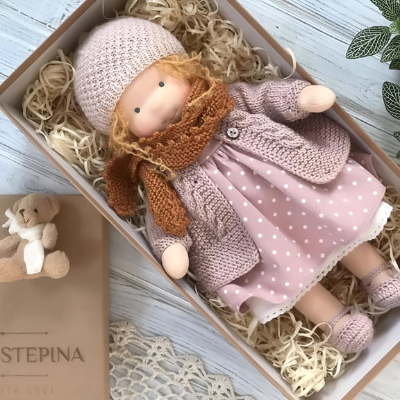 CYFW Handmade Childhood Doll, Handmade Crocheted Vintage Cute Doll