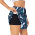 thumbnail image 2 of Bixox Women's Alpaca Astronaut in Space pattern 2 in 1 Running Shorts - Lightweight Athletic Workout Gym Yoga Shorts Liner with Pockets - XX-Large, 2 of 7
