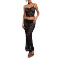 thumbnail image 2 of Musuos Women 2 Piece Lace Outfits Sheer Backless Cropped Camisole and Elastic Skirt Set for Streetwear Aesthetic Clothes, 2 of 9