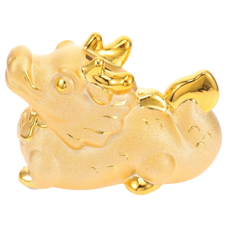 Didiseaon Dragon Saving Jar Ceramic Money Bank Dragon Figures Piggy Bank  New Year Piggy Bank Porcelain Kids Keepsake Bank Toys Coin Bank White