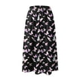 thumbnail image 5 of vigerkar Womens Summer Casual Dress Floral Printed High Waist A Line Ruffle Swing Midi Skirt with Pockets Light Pink, S, 5 of 6