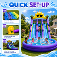 thumbnail image 5 of 21FT Inflatable Double Water Slide with Splash Pool & Air Blower, Oxford Fabric Wet & Dry Backyard Water Slide for Kids & Adults, 5 of 8