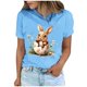thumbnail image 2 of Tops de Cuello Alto para las Mujeres Amante Impreso Camiseta Cuello Redondo Manga Corta, Poliéster Spandex, 2 of 7