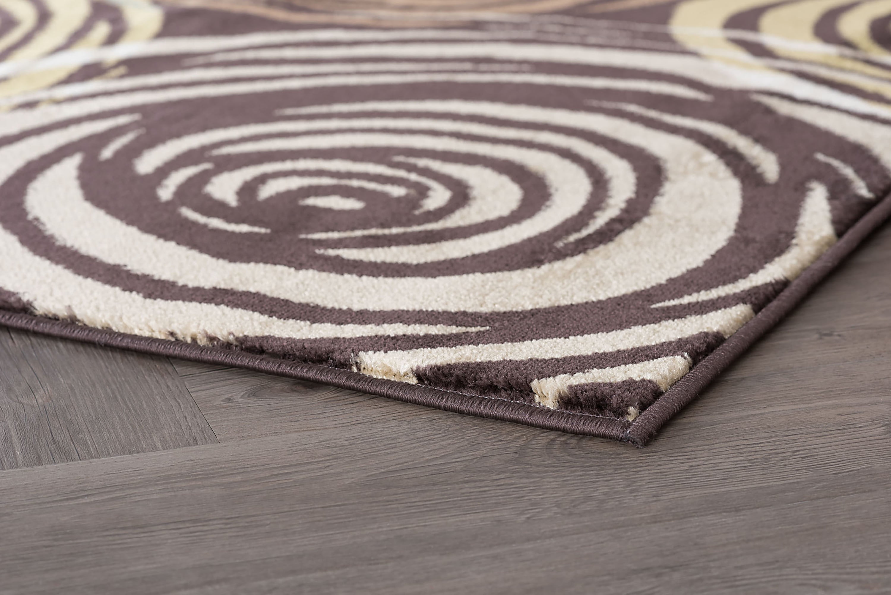 Contemporary 5x8 Area Rug (5'3'' x 7'3'') Abstract Brown, Beige Living Room Easy to Clean