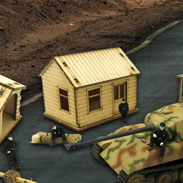 Kits de maquetas de madera 1:72 Kits de maquetas de construcción Diseño de artesanías de bricolaje Escena de arquitectura de paisaje Kits de montaje Estilo B CUTICAT casa de modelos de construcción