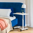 thumbnail image 4 of Seville Classics airLIFT® 23.6" Overbed Height Adjustable Mobile Side Table Cart, White, 4 of 12