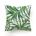 thumbnail image 4 of Juego de 4 Fundas de Cojín 45 x 45 cm Hojas Tropicales Funda de Almohada Decorativa de Lino de Poliéster Verde para Sofás Camas Sillas Sala de estar Decoración del hogar JAMW Sencillez, 4 of 5
