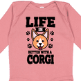 thumbnail image 4 of Inktastic Life is Better with a Corgi Boys or Girls Long Sleeve Baby Bodysuit, 4 of 5