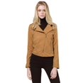 thumbnail image 1 of FashionOutfit Women's Casual Lightweight Woven Zip Up Moto Biker Jacket, 1 of 5