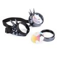 thumbnail image 2 of C.F.GOGGLE Rivet Kaleidoscope Rave Rainbow Crystal Lenses Steampunk Goggles, Black/ Copper/ Brass, 2 of 3