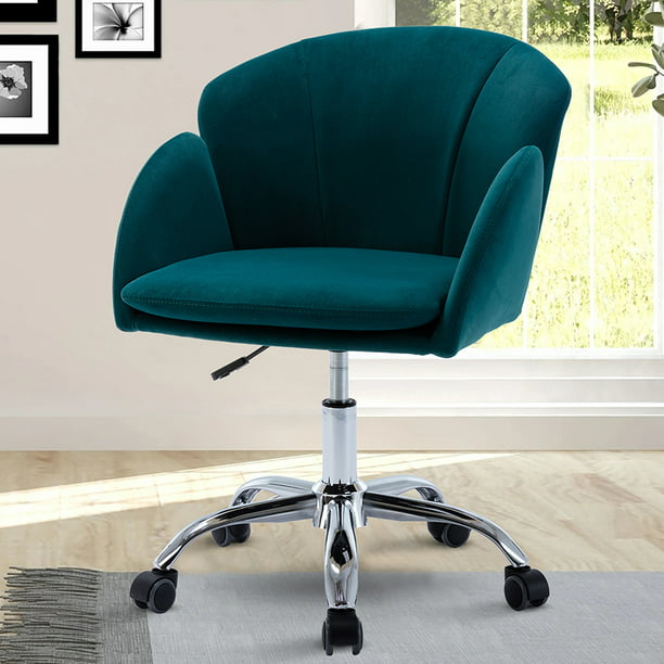 Ergonomic Office Arm Chair, Velvet Vanity Swivel Chair