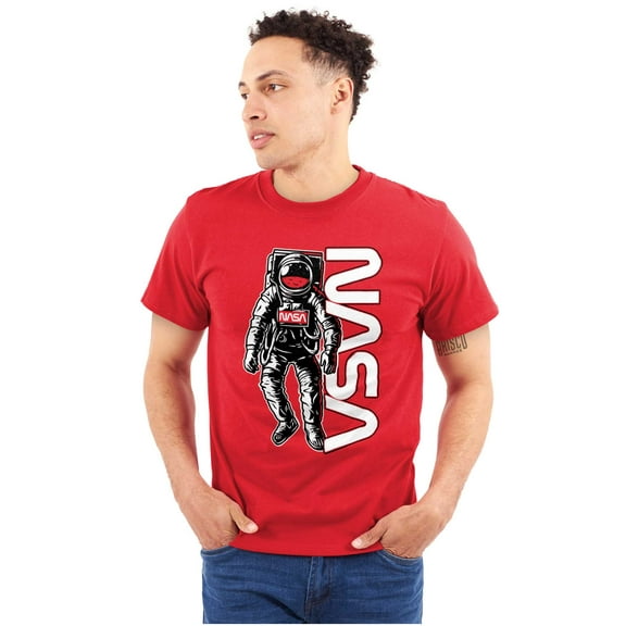 Retro Astronaut NASA Worm Logo Men's Graphic T Shirt Tees Brisco Brands S