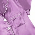 thumbnail image 6 of Icvfdpl Pajamas For Women Set Casual Solid Silk Satin Short Sleeve Button Up Top Shorts Sleepwear Loungewear L, 6 of 7