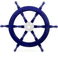 thumbnail image 3 of Nagina International Classic Navy Dark Blue Ship Wheel with Aluminum Hub | Premium Retirement Gift (24 Inches), 3 of 3