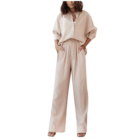 Heather Knit Button-Front Lounge Set - Long Sleeve Top & Elastic Waist Shorts main image 0