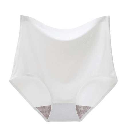 Fulorrnie Underwear for Women High Waisted Seamless No Show Breathable Panties Cute Elastic Waist Moisture Wicking Comfort Panty  White  XXXL