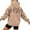 Khaki, variant on SwiftWear Oversized Back Print Hoodie for Women - Long Sleeve Outerwear Letter Design Cozy Seasonal Pullover Brown