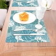 thumbnail image 5 of ZNDUO Placemats, 1 PCS Heat Resistant Stain Resistant Woven PVC Insulation Placemats, Durable Washable Elegant Table Mats for Dining-Abstract Leaf Texture, 18"x12", 5 of 6