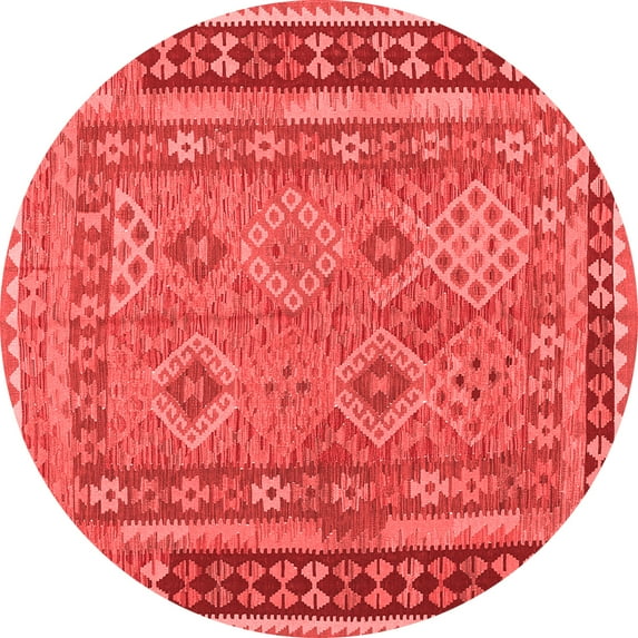 Ahgly Company Indoor Round Southwestern Red Country Area Rugs, 5' Round