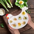 thumbnail image 7 of WUXIAB Ceramic Deviled Egg Platter,Pastel Egg Holder Plate,Easter Home Decor Platter,Round Plastic Paint Tray,Easter Ceramic Egg Tray,Hen Shape,Cute Tableware for Breakfast and Creative Serving,White, 7 of 7