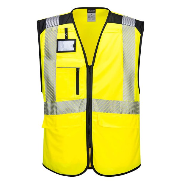 Portwest - Chaleco de Alta Visibilidad PW3 para Hombre (Amarillo, Negro)