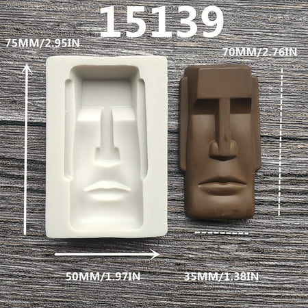 

ERTUTUYI Easter Mold Easter Moai Statue Chocolate Mold Easter Cake Tool