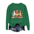 thumbnail image 7 of Oksale Christmas Chickens Sweatshirt for Women Xmas Holiday Sweatshirts Loose Long Sleeve Pullover for Family Green M, 7 of 7