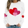 thumbnail image 4 of Kilaqueen Valentine's Day Sweatshirt for Women Crew Neck Long Sleeve Funny Love Heart Graphic Pullover Tops Holiday Vacation Casual Trendy Sweatshirt, 4 of 5