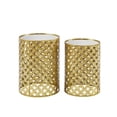 thumbnail image 3 of LinonHomeDecor AHW807AS1 Tables Rondes Dorées Imbriquées avec Dessus de Miroir, 3 of 7