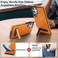 thumbnail image 4 of Allytech Case for Samsung Galaxy S22 Ultra, Hidden Kickstand PU Leather [Compatible with MagSafe] Case, [Anti-Drop & Shockproof] Ultra Slim Retro Protective Case for Women Men - Khaki, 4 of 8