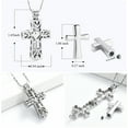 thumbnail image 2 of Men Women Fashion Hollow Cross Urn Necklace for Ashes Memorial Locket Pendant Jar Keepsake Cremation Jewelry for Adult, 2 of 6