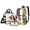 Apple Pattern, variant on Tutolipy Frog Chef Cooking Clear Backpack Set, Heavy Duty Bookbag with Clear Lunch Box Pencil Bag, Side Pockets Adjustable Straps All-in-One Set for Stadium