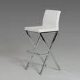 thumbnail image 2 of 41" White Eco-Leather and Steel Bar Stool (Set of 2), 2 of 2