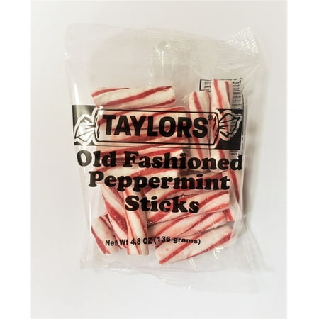 Taylors Candy Soft Peppermint Sugar Sticks Mint Candy, 4.5 oz, 18 ct