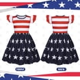 thumbnail image 4 of Benylion Girls 4th of July Girls Dress Independence Day Dresses American Flag Striped Flutter Sleeve Sundress Patriotic Outfits for 7-8 Years, 4 of 7