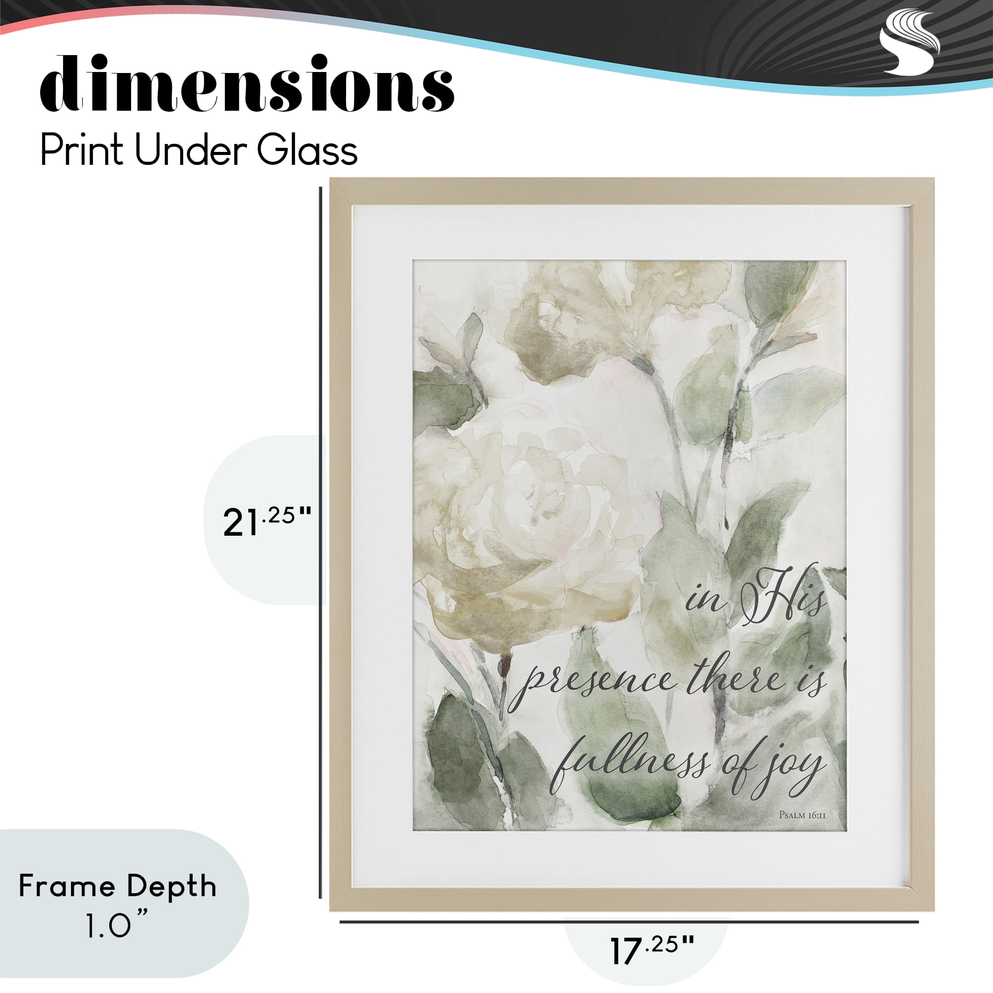 Stupell Industries His Presence Floral Scripture Birch Framed Print Under Glass, design by Lanie Loreth