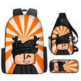 thumbnail image 1 of Traje de tres piezas Roblox, juego de animación, Bolsa Escolar con cremallera periférica, mochila para estudiantes, bolsa de pecho, bolsa de lápices, regalo para niños, nuevo, 1 of 4