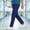 Dark Blue women straight leg pants with pockets a1, variant on Women Straight Leg Elastic Waist Trousers with Pockets Casual Office Activewear Long Pants Trousers Comfortable Stretch Work Pants, Black 2XL